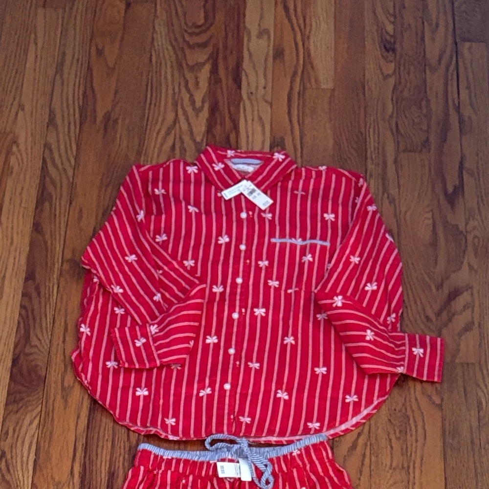 Aerie Flannel Stripes and Bows Pajama Top ⭐️